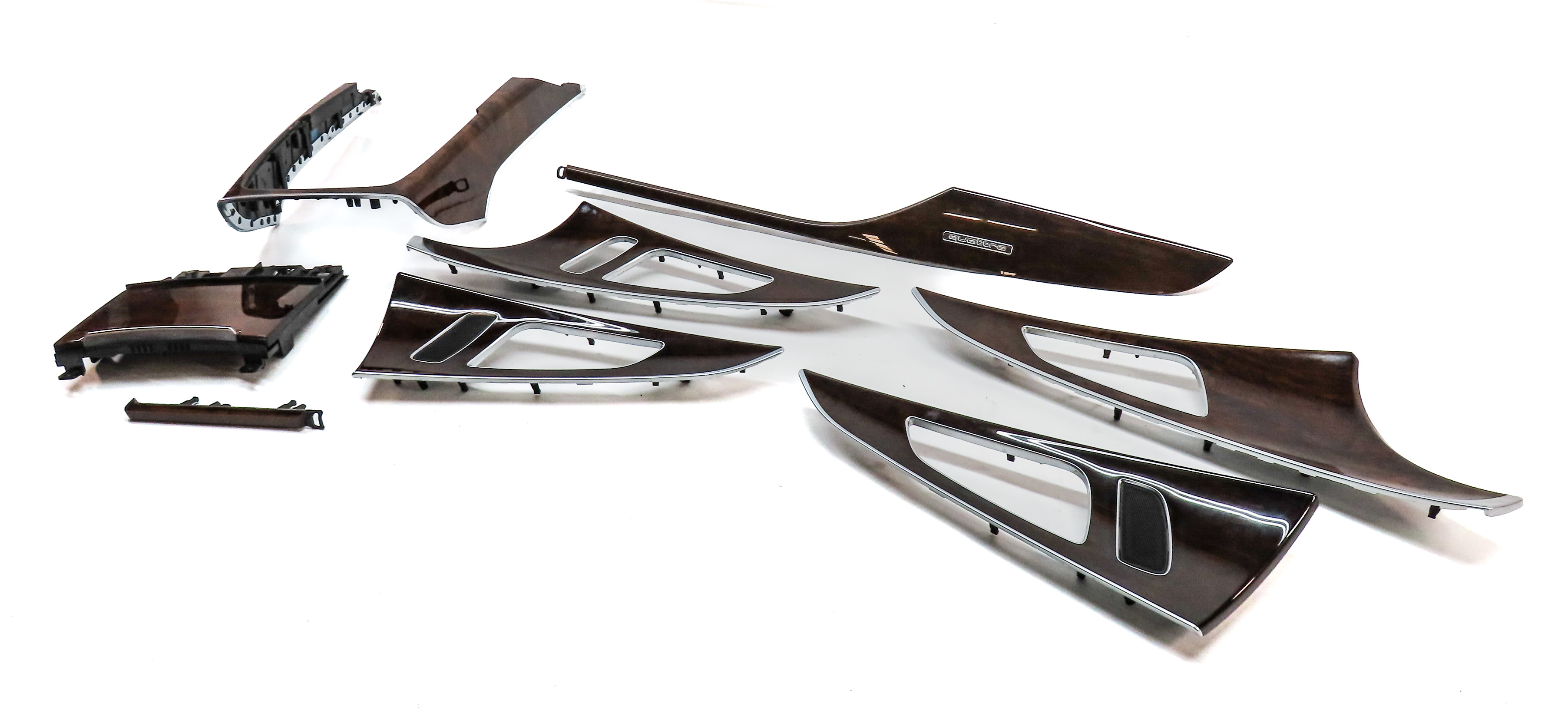 2013 AUDI A6 (C7 4G) INTERIOR DASH CENTER CONSOLE DOOR TRIM SET/8 (Walnut) — exact item pictured